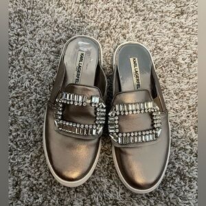 Karl Lagerfeld silver shoes